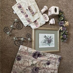 Croscill Chambord Purple and Cream Bath Accessory Collection